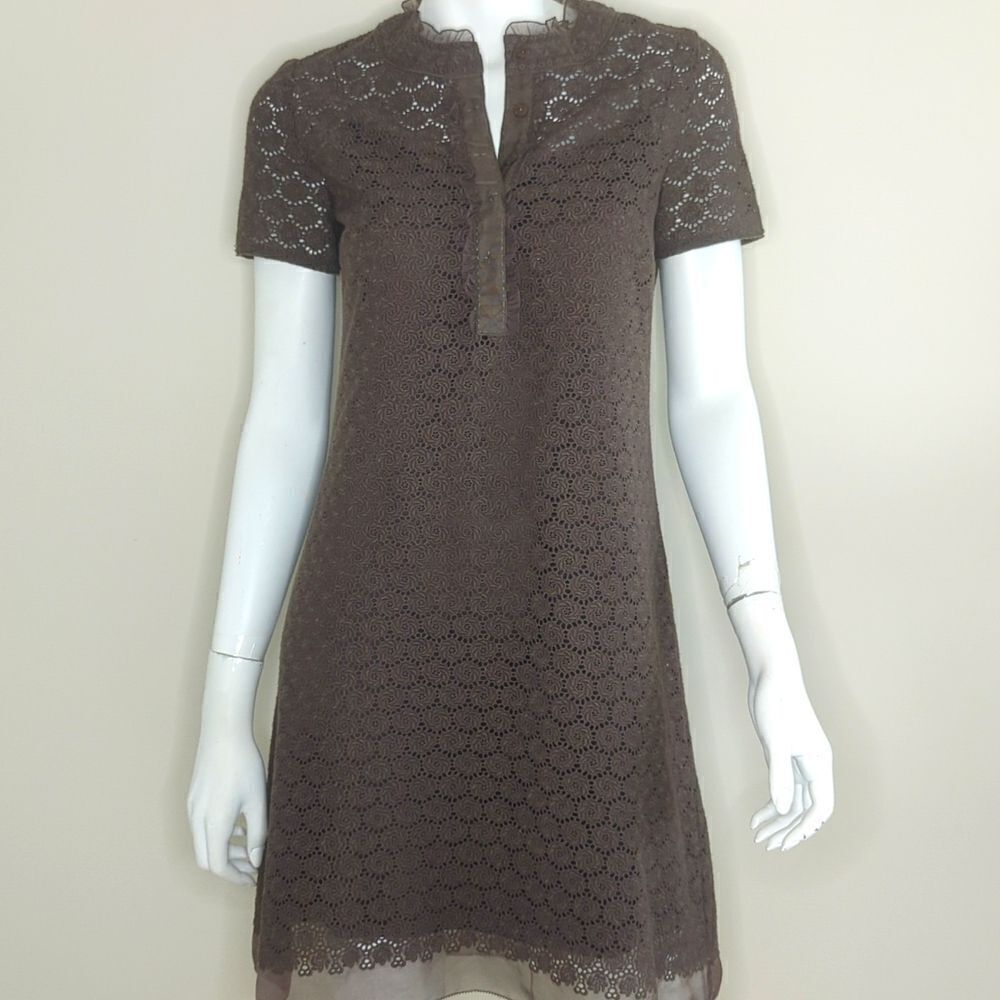 Elie Tahari Crochet Mini Dress Embroidered Small